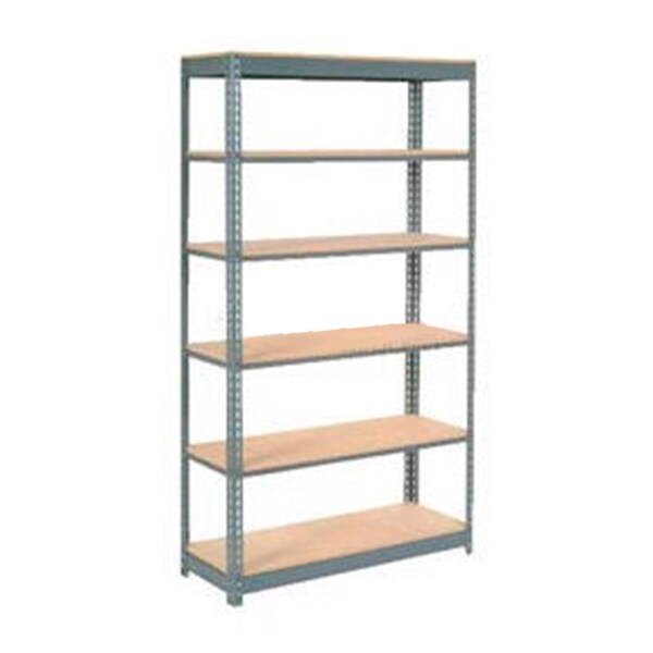 Global Industrial Heavy Duty Shelving 48W x 12D x 96H With 6 Shelves, Wood Deck, Gray B2297401 - main